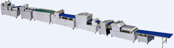 Mua Thiết bị làm bánh mì Dây chuyền sản xuất bánh sừng bò với cơ chế cuộn Bảng điều khiển Siemens sản xuất trực tuyến