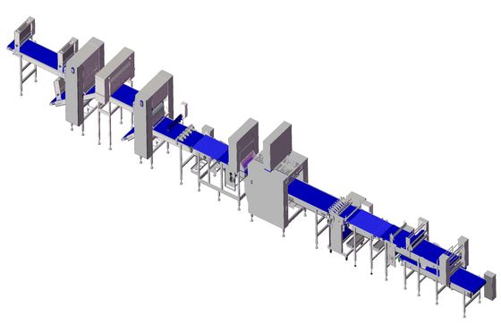 Mua Dây chuyền sản xuất bánh sừng bò tự động đông lạnh với 8 đầu phun Làm bằng thép không gỉ 304 sản xuất trực tuyến